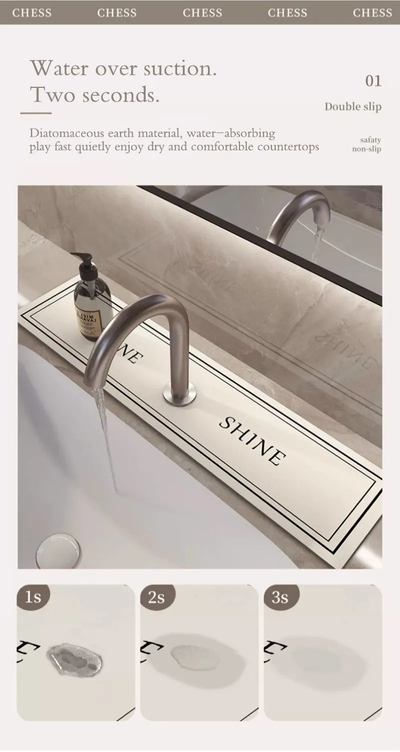 Classic Diotomite Sink Faucet Table Mat Toilet Drain