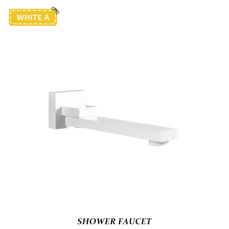Brass Brushed Gold Mixer Faucet Wall-Mounted Round Square