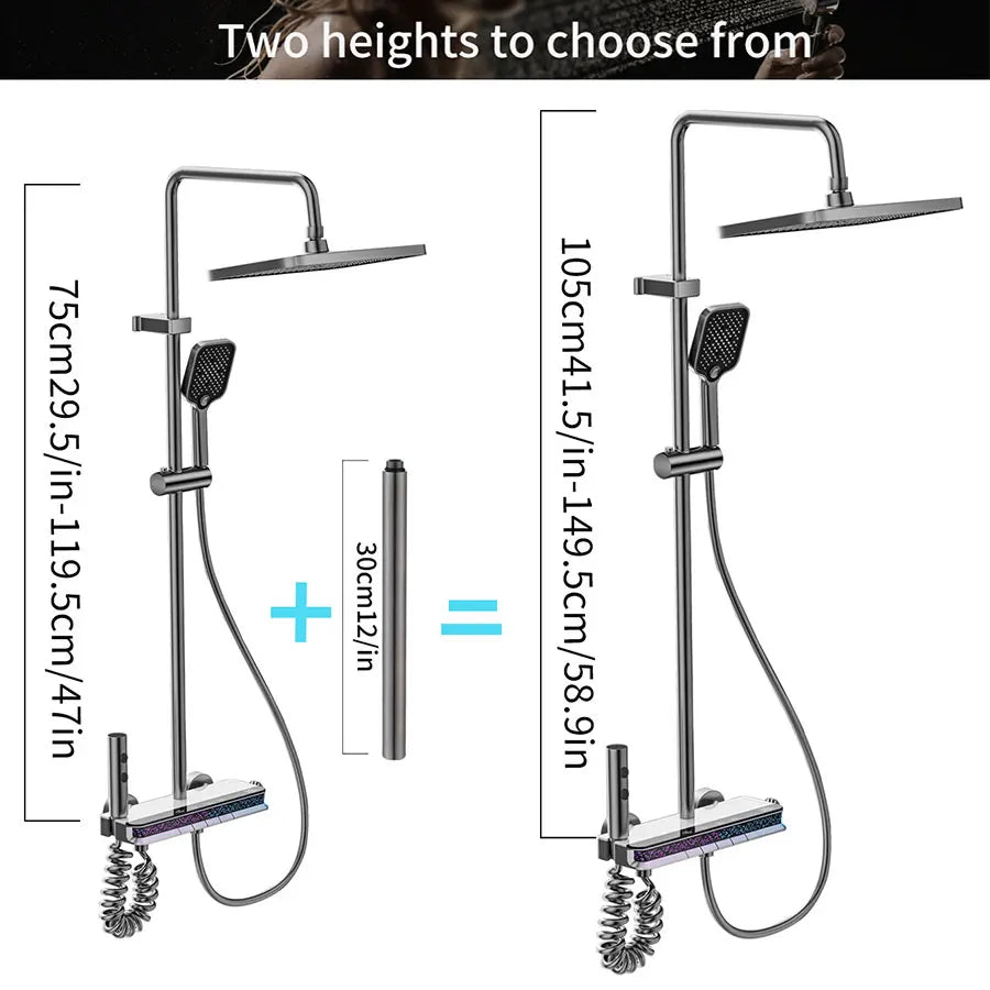 12 Inch Shower Digital Display Led Wall Mounted