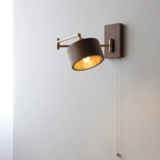 Iwhd Walnut Ash Wood Led Wall Lamp Sconce