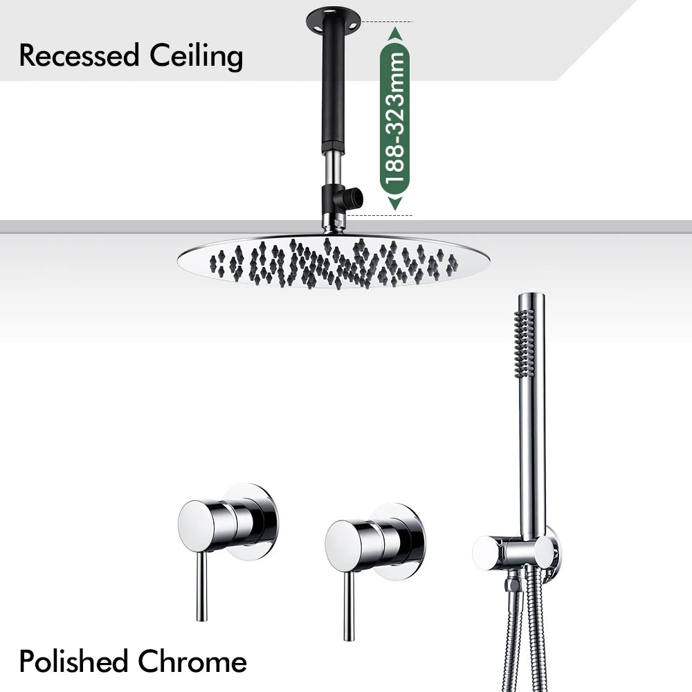 Rainfall Shower Rose Gold Wall Mounted Bathroom Shower