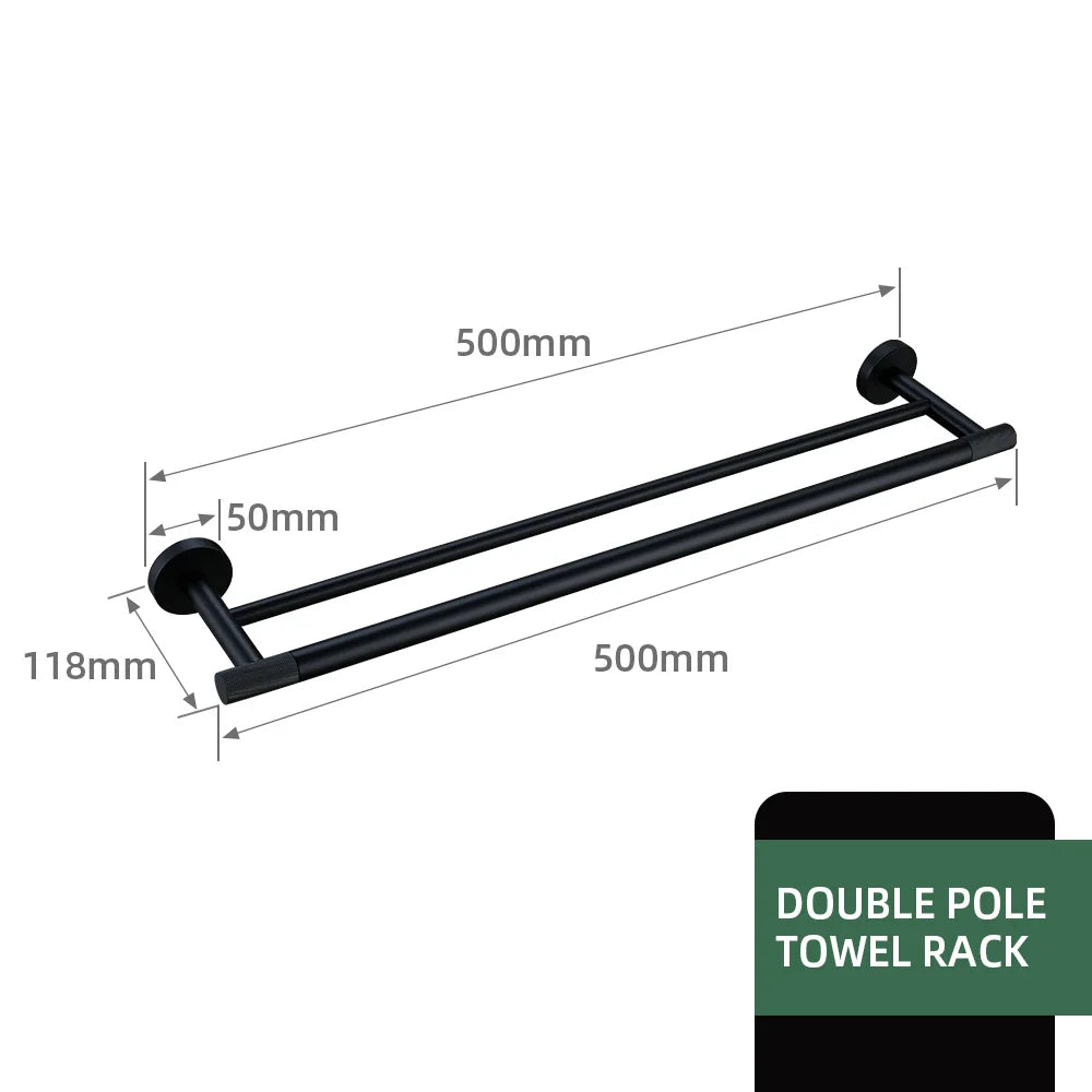 Black Bathroom Brass Knurled Kit Paper Holder Towel