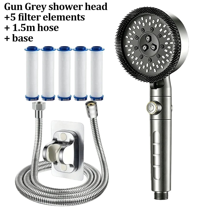 Modes High Pressure Turbo Shower Head Spa Massage