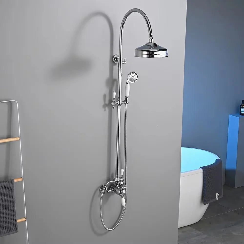 Tuqiu Bathroom Shower Faucet Brass Bathroom Rainfall Shower