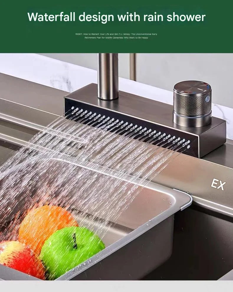 Popular Waterfall Faucet 304 Stainless Steel Cold Rainfall