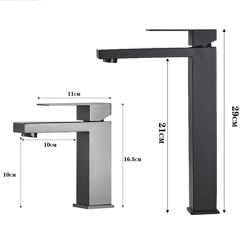 Grey Bathroom Faucet Cold Water Sink Mixer Tap