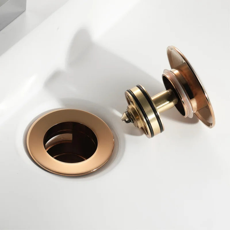 Drain Stoppe Gold Bathroom Basin Sink Pop-Up Drain
