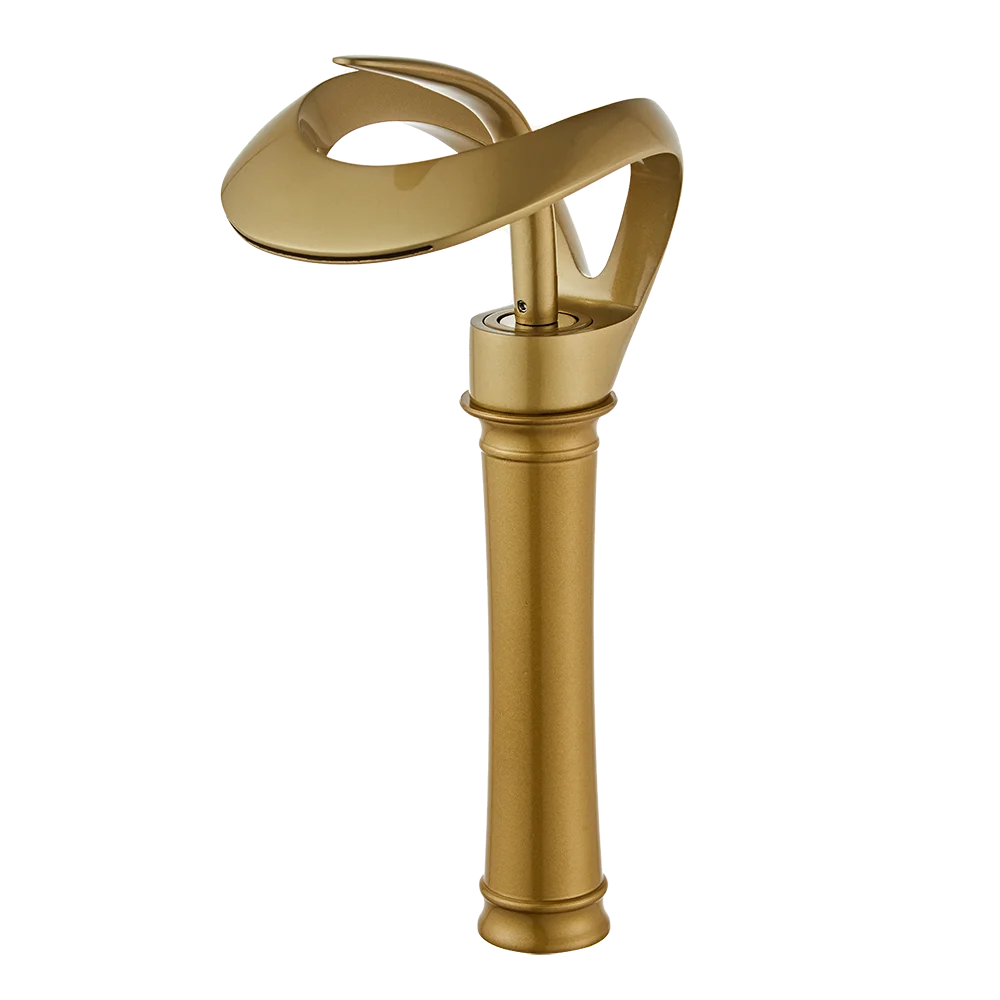 Black Bathroom Basin Taps Handle Waterfall Faucet Solid