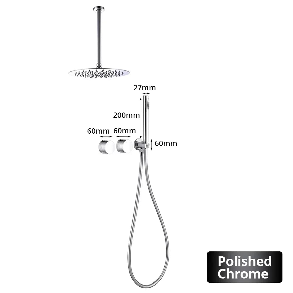 Ceiling Arm Shower Faucet Ways Bathroom Tap Embedded