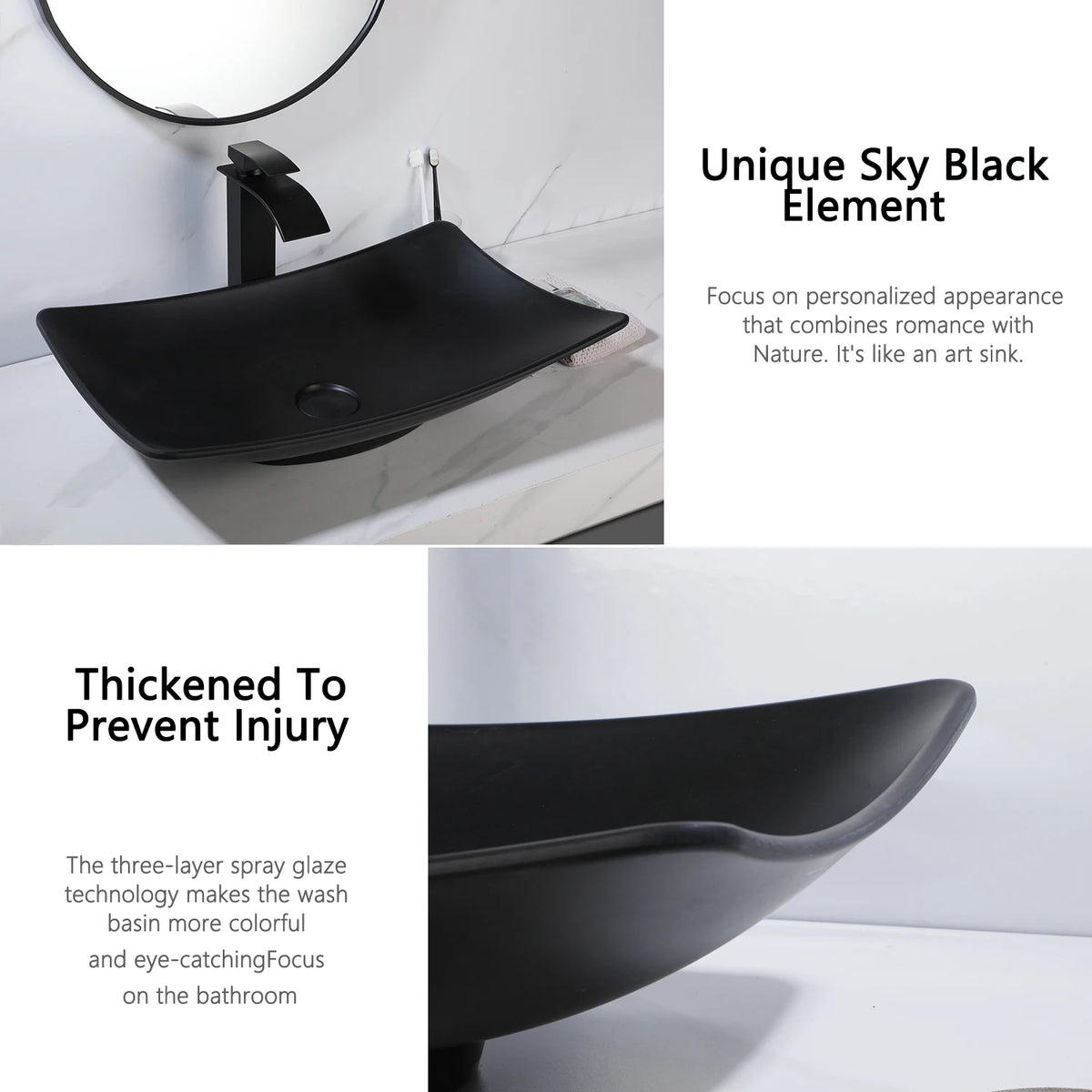 Kemaidi Bathroom Sink Vessel Sink Basin Above Counter