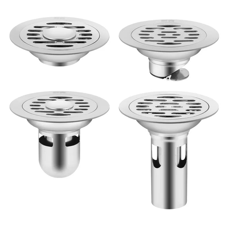 Stainless Steel Floor Drains Shower Anti-Odor Drainer Bathtub
