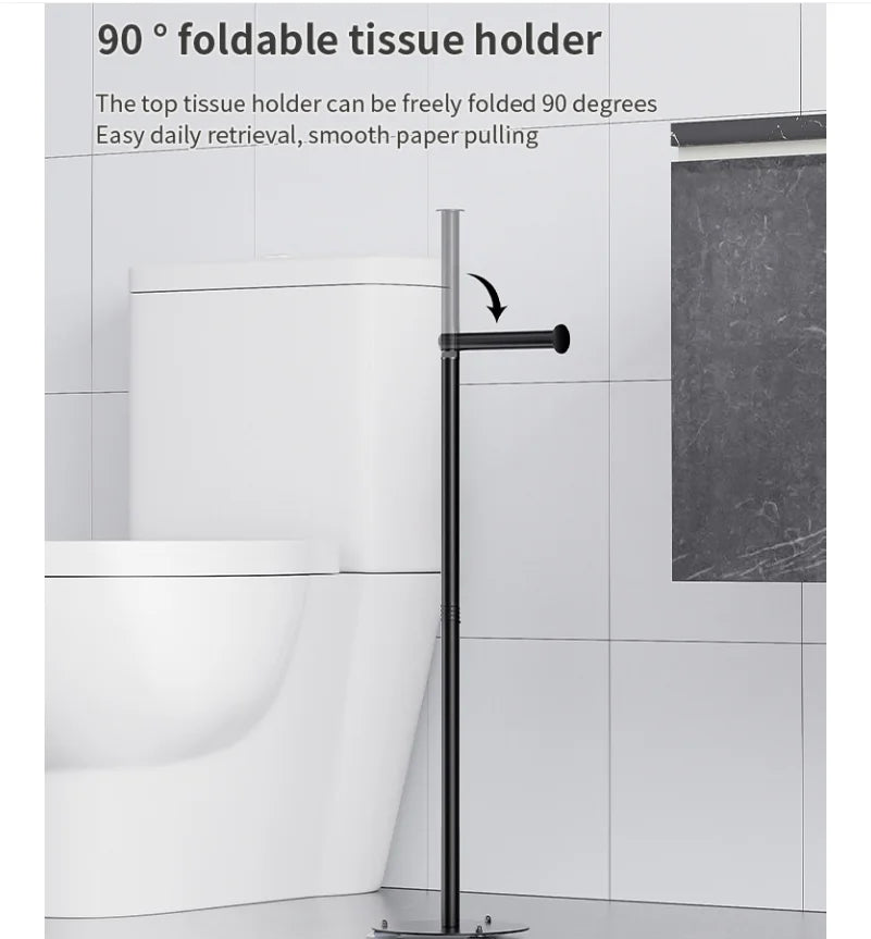 Standing Toilet Paper Holder 201 Stainless Steel Punch