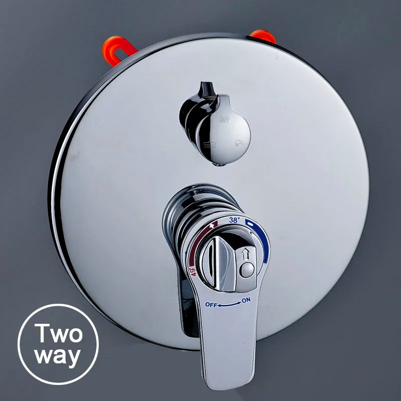 Brass Bathroom Concealed Thermostatic Mixing Valve Wall Mounted