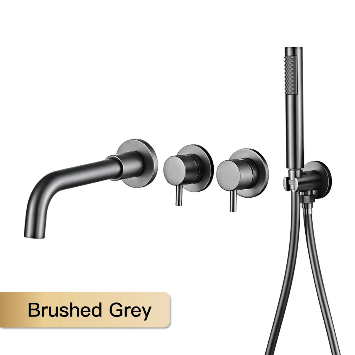 Farrete Concealed Wall-Mounted Bathtub Faucet Gun Grey All-Copper