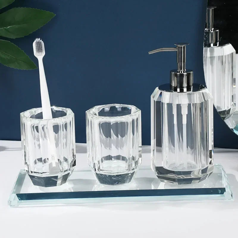 Light Luxury Crystal Bathroom Crystal Transparent Soap Dispenser