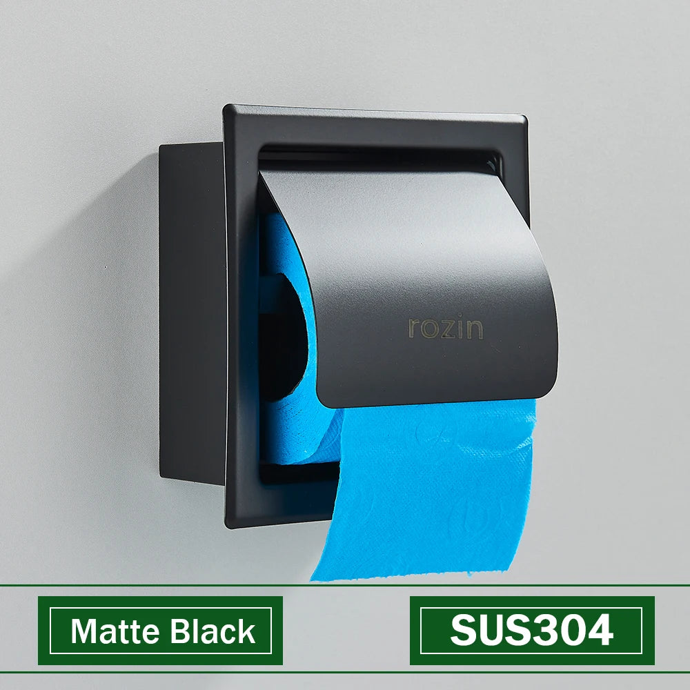Rozin Waterproof Toilet Paper Holder Stainless Steel Wall