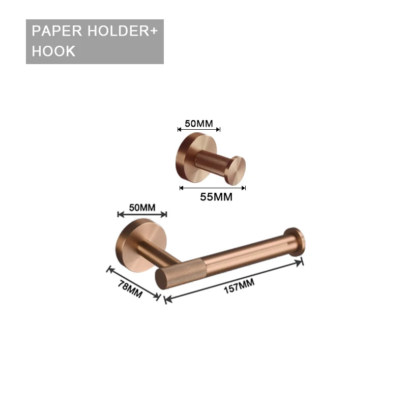 Brushed Rose Gold Toilet Brush Holder Toilet Paper