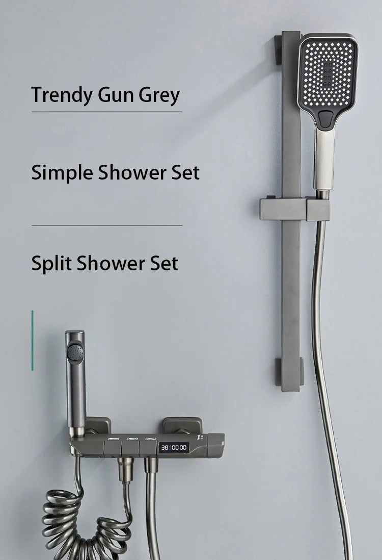 Modern Shower System Full Grey Way Piano Keys