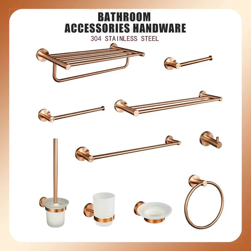 High Quality Brushed Rose Gold Bathroom Pendant Towel