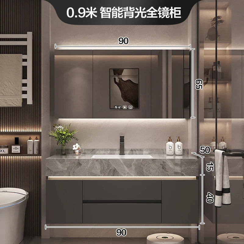Simple Luxury Bathroom Cabinets Washbasin Vintage Toilet Drawer