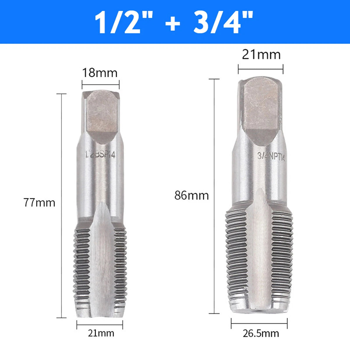 1/2/5pcs G1/8 1/4 3/8 1/2 3/4 Hss Taper