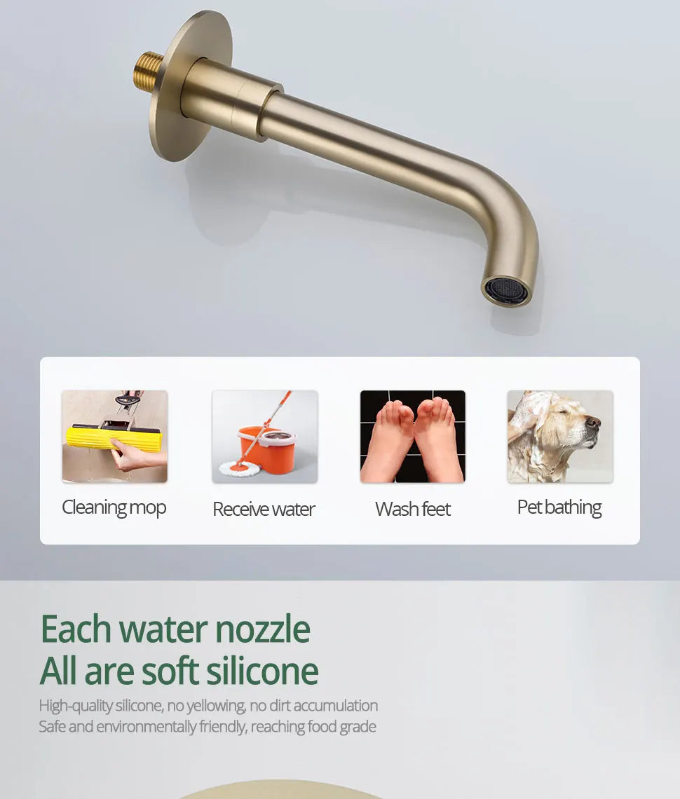 Brushed Gold Bathroom Faucet Shower System 3-Function Shower
