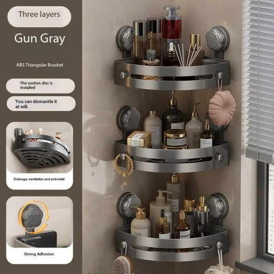 3-Pack Gun Abs Triangular Suction Cup Shower Caddy