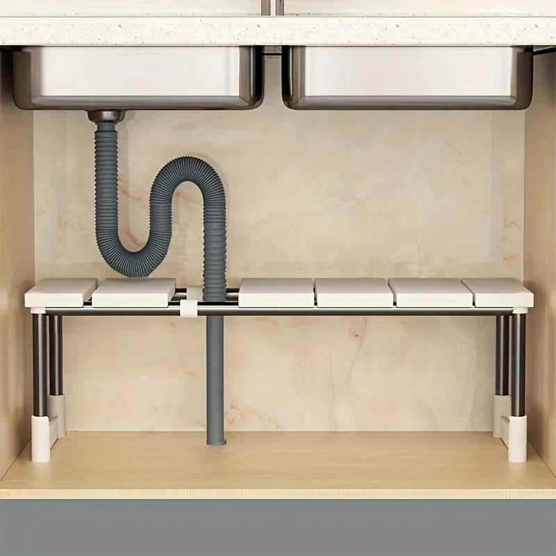 Adjustable Under Sink Storage Rack Expandable Bathroom Cabinet