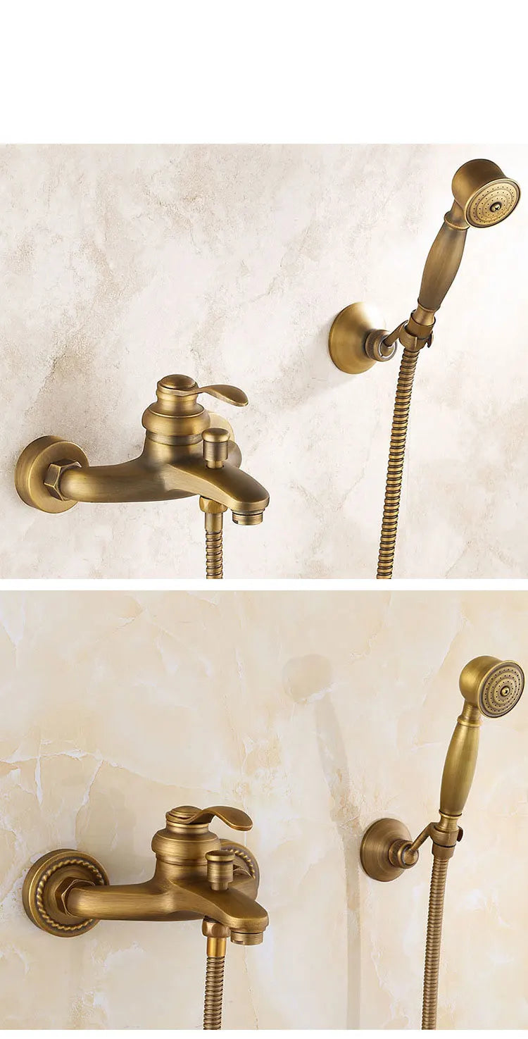 French Brass Simple Shower Spray Handheld Shower Head