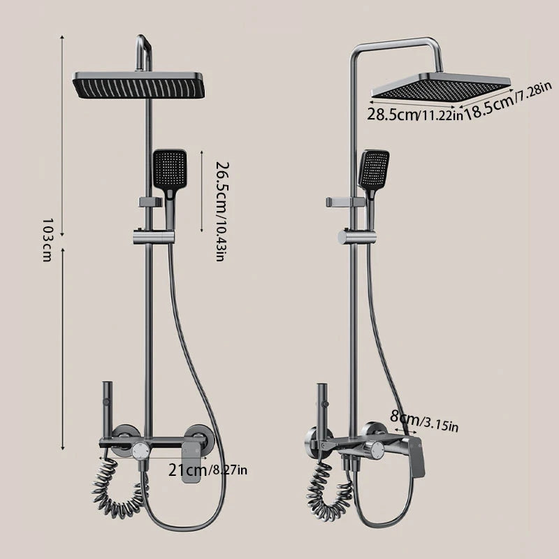 Bathroom Shower System Rotary Knob Cold Water Pressurize