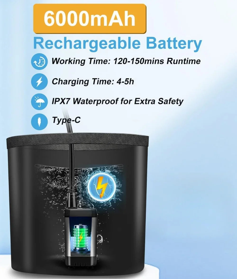 Camping Shower Equipment 6000mah Rechargeable Led Display Screen