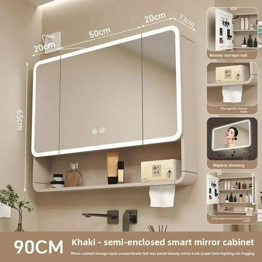 Led Bathroom Mirror Cabinet Anti Fog Wall Mounted