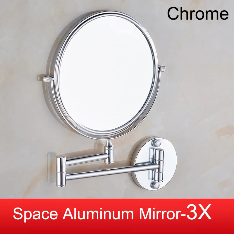 5x Magnifying Led Folding Bathroom Mirrors Wall Mounted