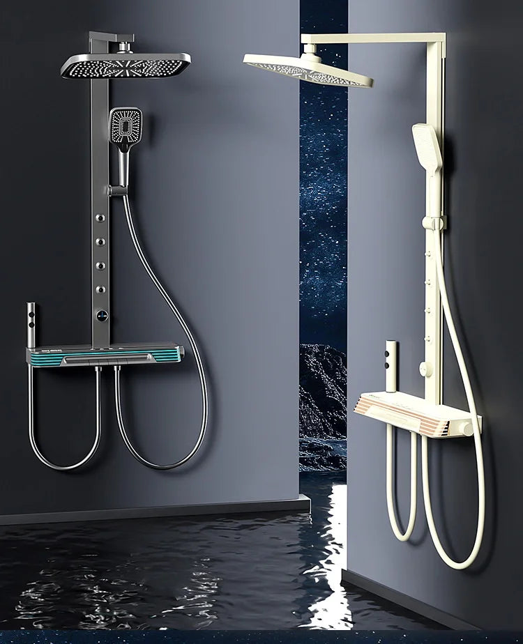 White Spa Waist Spray Digital Bathroom Shower Ambient