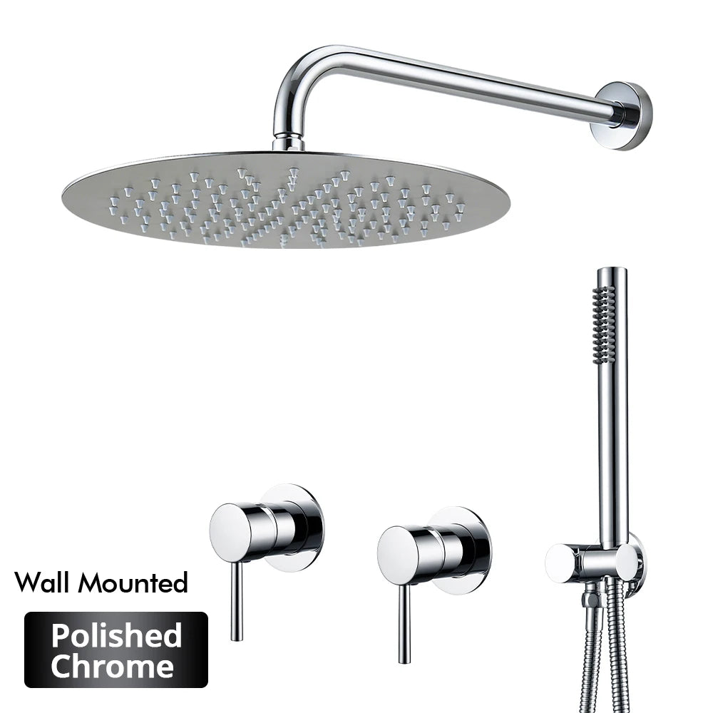 Rainfall Shower Rose Gold Wall Mounted Bathroom Shower