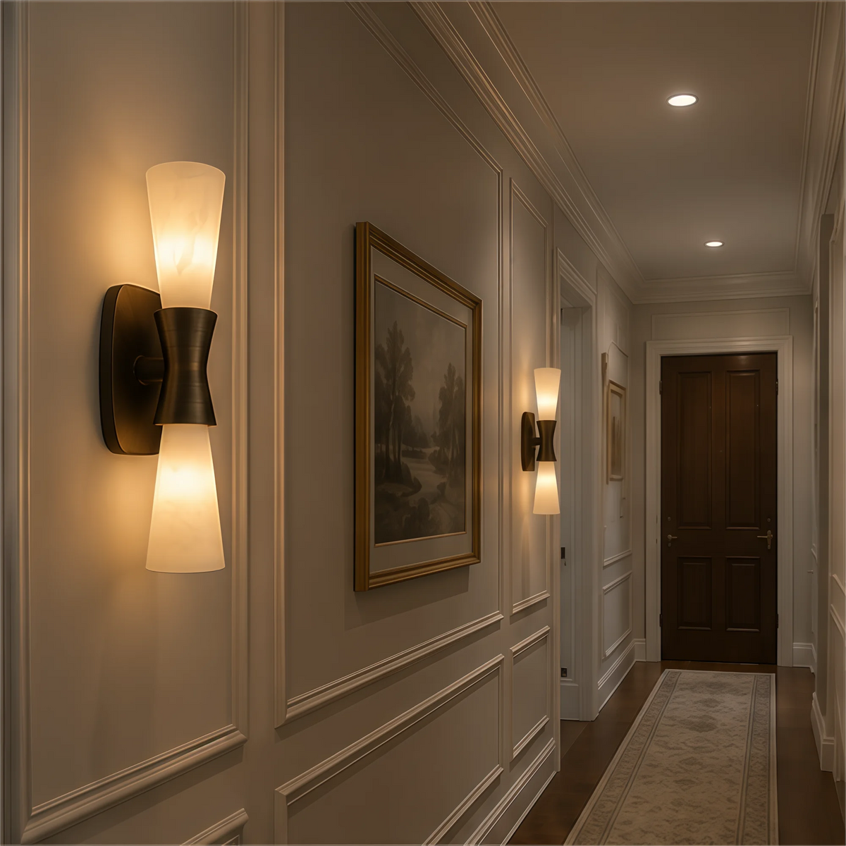 Brass Marble Wall Light Alabaster Wall Sconce Led