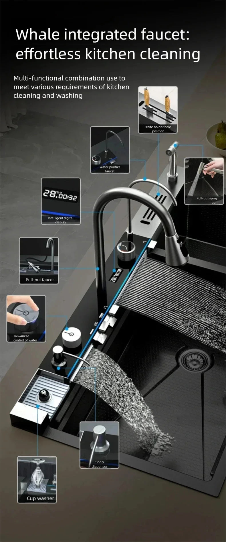 304 Stainless Steel Sink Water Catalyst Purify Ingredients