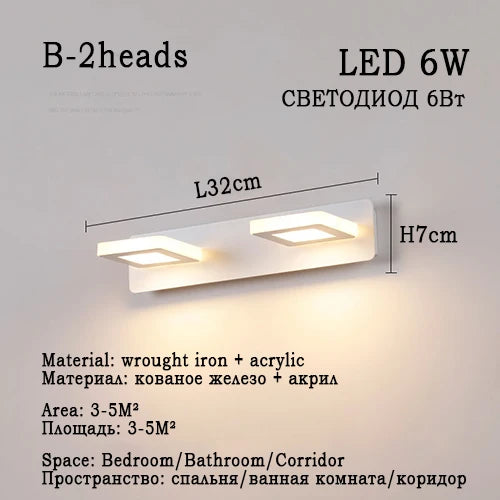 Led Bathroom Mirror Wall Lamp Vanity Light Waterproof