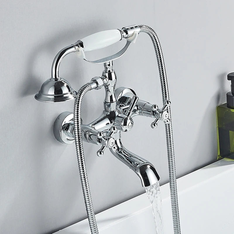 Retro Antique Brass Black Bronze Bathtub Shower Faucets