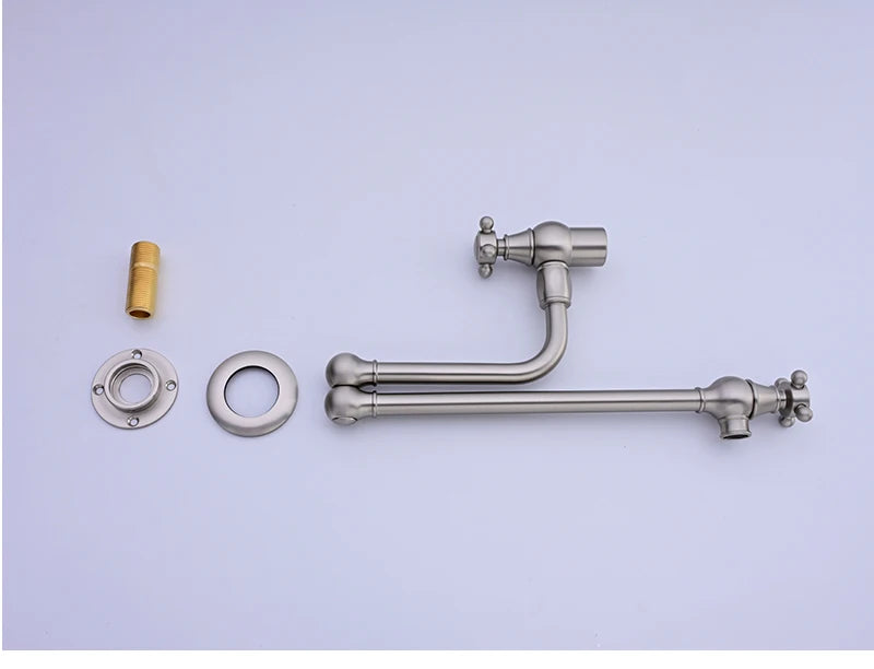 Awolf Solid Brass Pot Filler Brushed Grey Folding