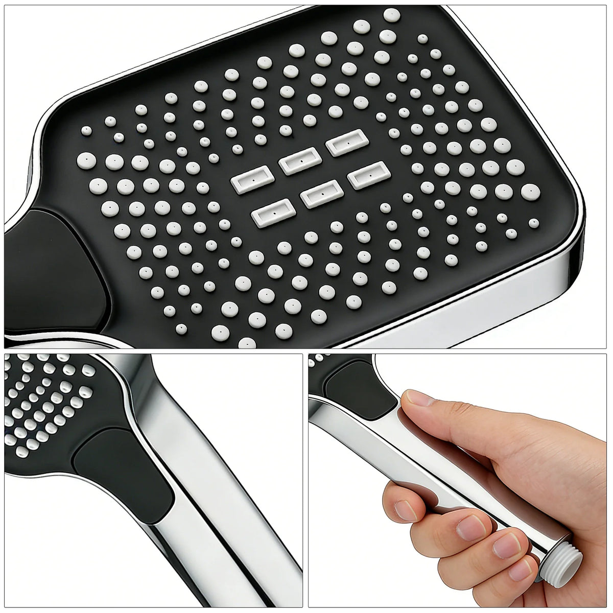 Adjustable Square Shower Head Large Outlet Water Heater