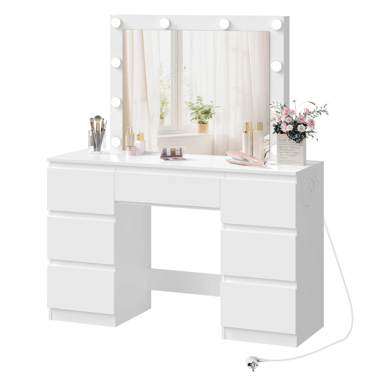 Woltu White Dressing Table Girls/Women Vanity Dresser Large