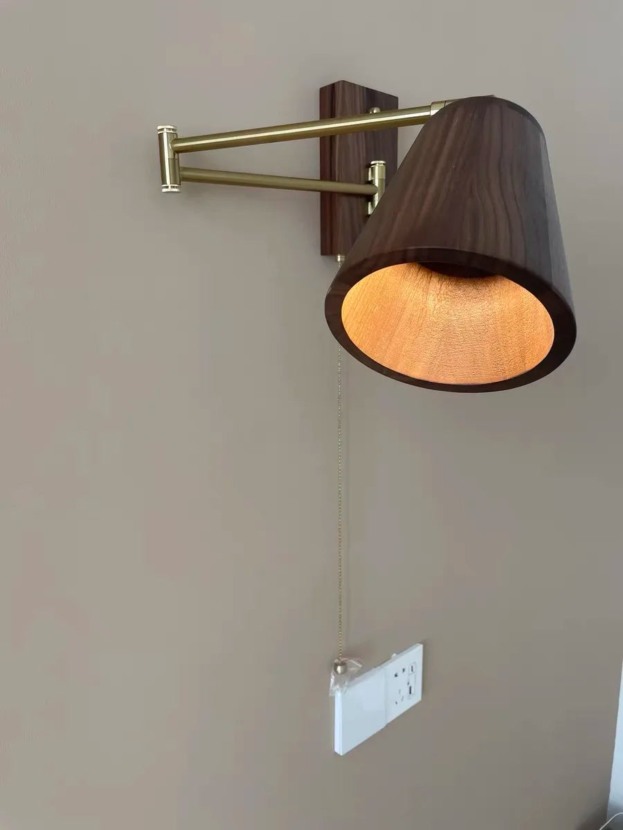 Iwhd Walnut Ash Wood Led Wall Lamp Sconce