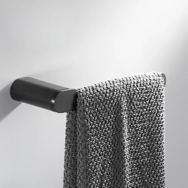 Gunmetal Grey Full Brass Bathroom Storage Towel Rack
