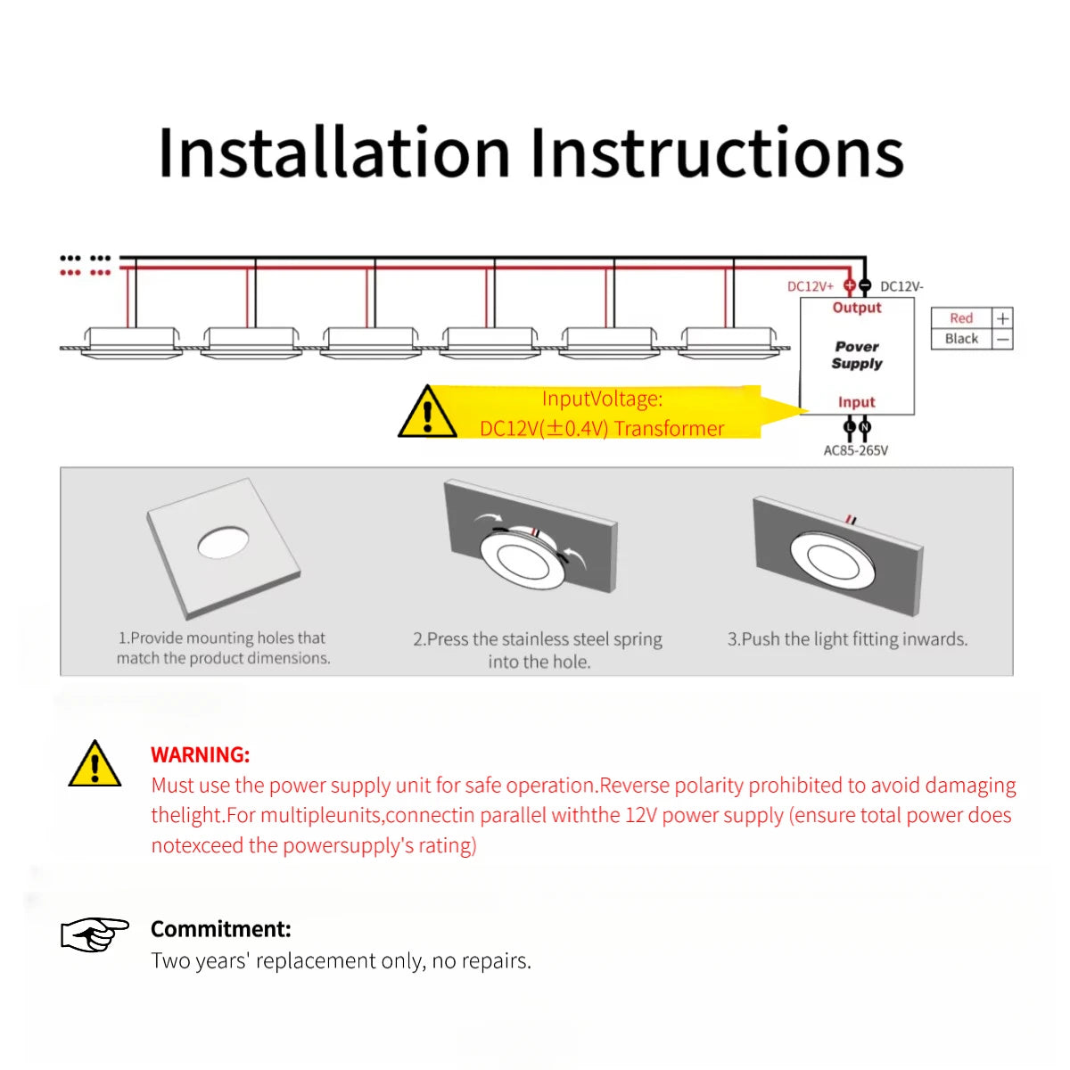 Led Recessed Spotlight 12v Lamp Ac110 220v Driver