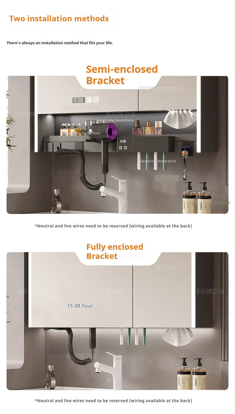 Modern Smart Bathroom Mirror Cabinet Wall-Mounted Vanity Mirror