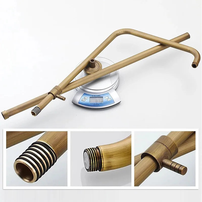 Brass Bathroom Faucet Shower Type Head Antique Brass