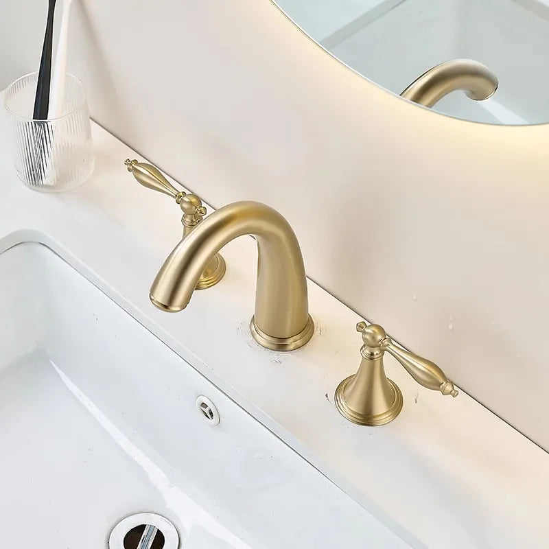 Brushed Gold Bathroom Faucet Total Brass Basin Faucet