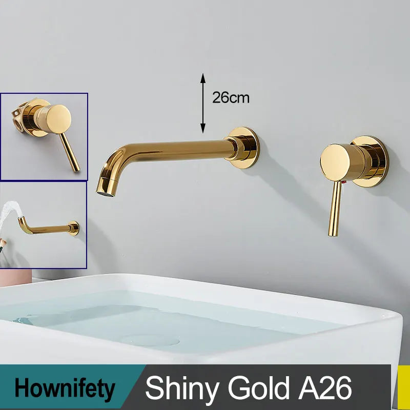Wall Mount Bathroom Basin Faucet Embedded Split Cold