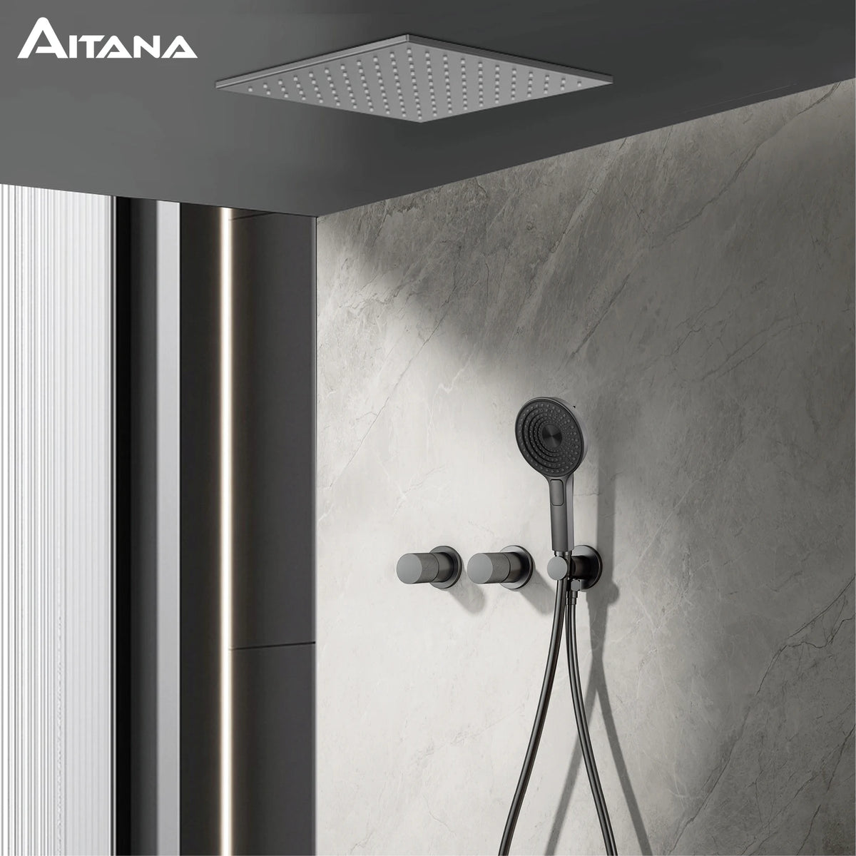 Minimalist Bathroom Ceiling Mount Shower System Rain Shower